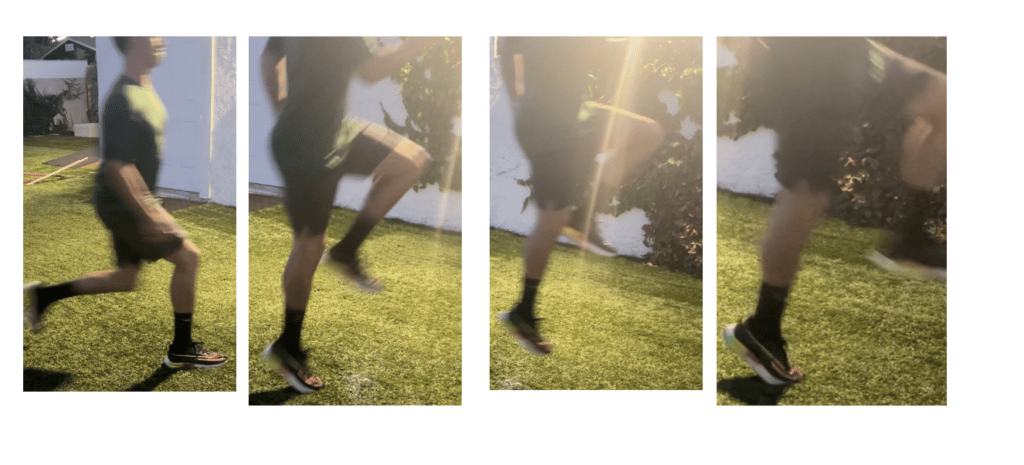 Plyometric exercises to improve vertical jump height and distance per step while sprinting