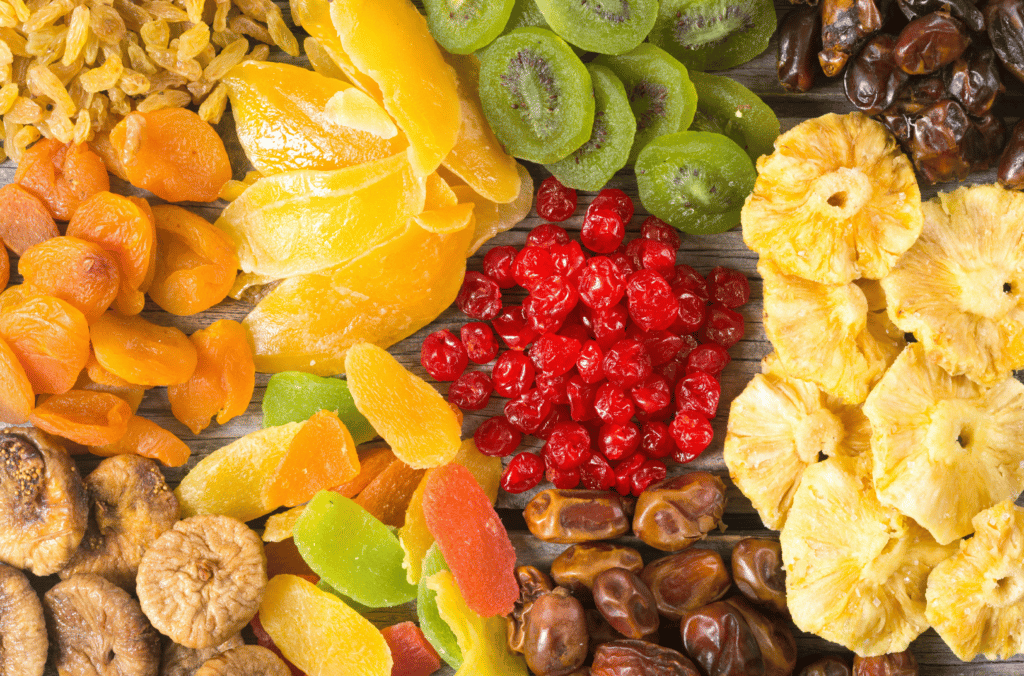 Some examples of dried fruit you can add to your diet and increase daily calories